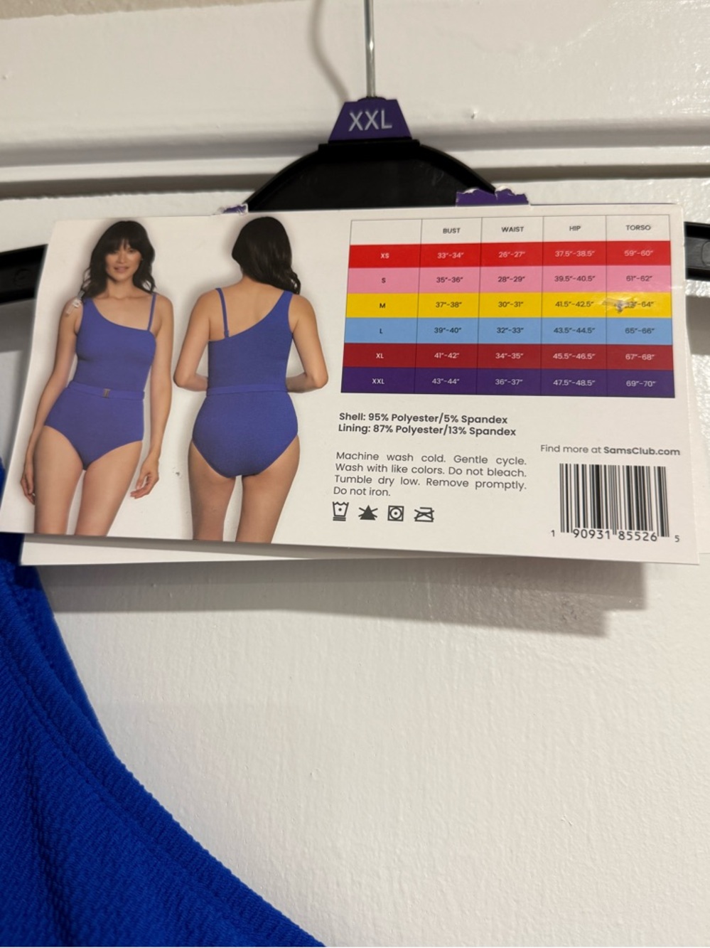 LOFT women One-Shoulder One-Piece Swimsuit in Cobalt Blue - Picture 2 of 2